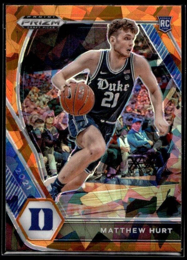2021 Panini Prizm Draft Picks Duke Blue Devils #ATT-MH Matthew Hurt RC Rookie Or