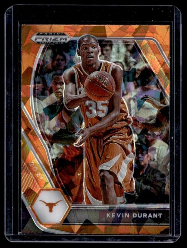 _10 2021 Panini Prizm Draft Picks Texas Longhorns #52 Kevin Durant Orange Cracked Ic
