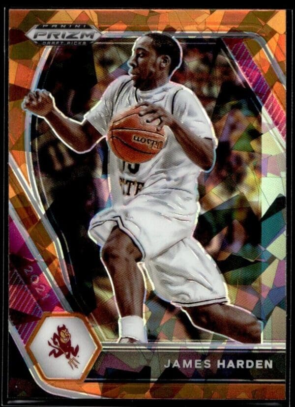 _10 2021 Panini Prizm Draft Picks Arizona State Sun Devils #53 James Harden Orange C