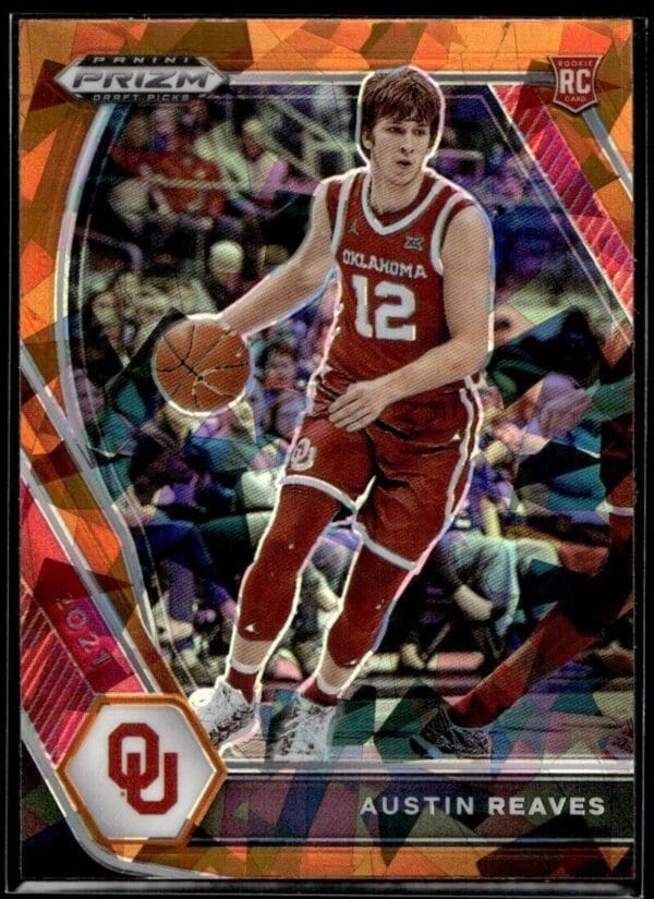 2021 Panini Prizm Draft Picks Oklahoma Sooners #49 Austin Reaves RC Rookie Orang