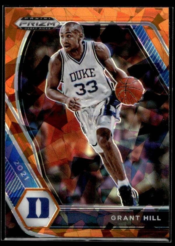 2021 Panini Prizm Draft Picks Duke Blue Devils #90 Grant Hill Orange Cracked Ice