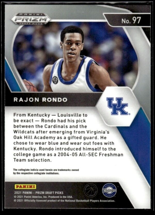 2021 Panini Prizm Draft Picks Kentucky Wildcats #97 Rajon Rondo