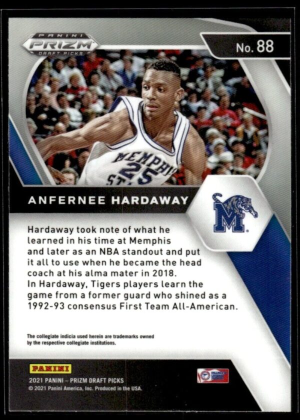 2021 Panini Prizm Draft Picks Memphis Tigers #88 Anfernee Hardaway