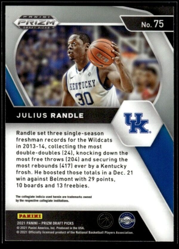 2021 Panini Prizm Draft Picks New York Knicks #75 Julius Randle