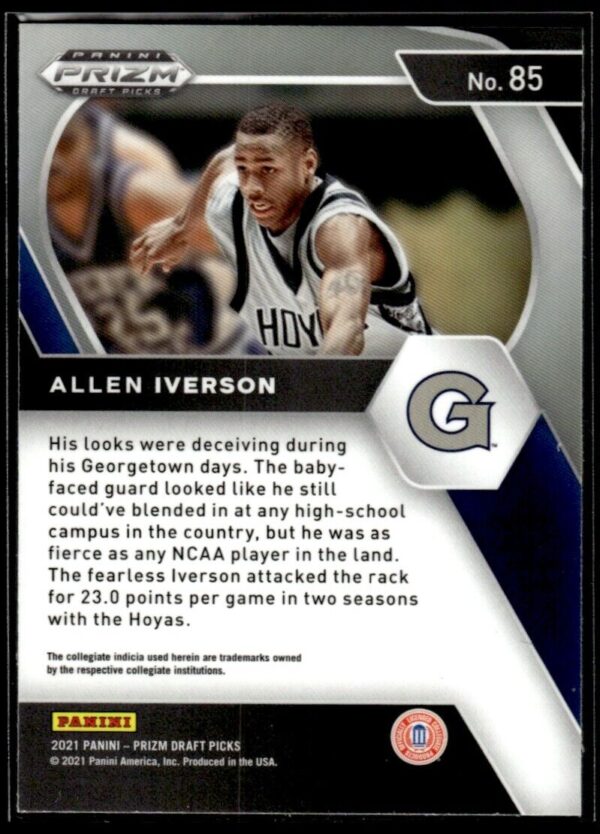 2021 Panini Prizm Draft Picks Georgetown Hoyas #85 Allen Iverson