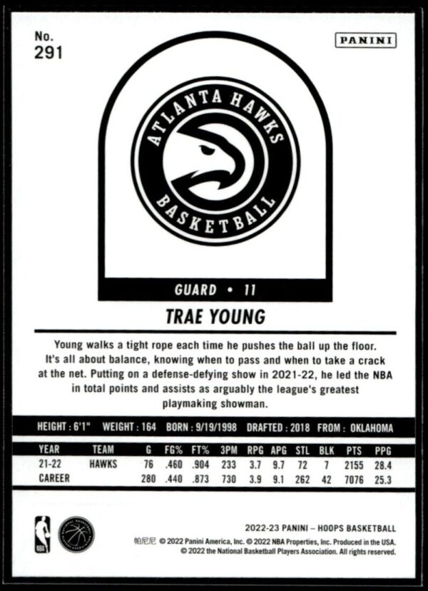 2022 Hoops Tribute Atlanta Hawks #291 Trae Young