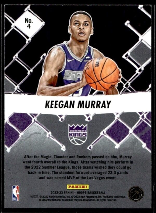 2022 Hoops Arriving Now Sacramento Kings #4 Keegan Murray