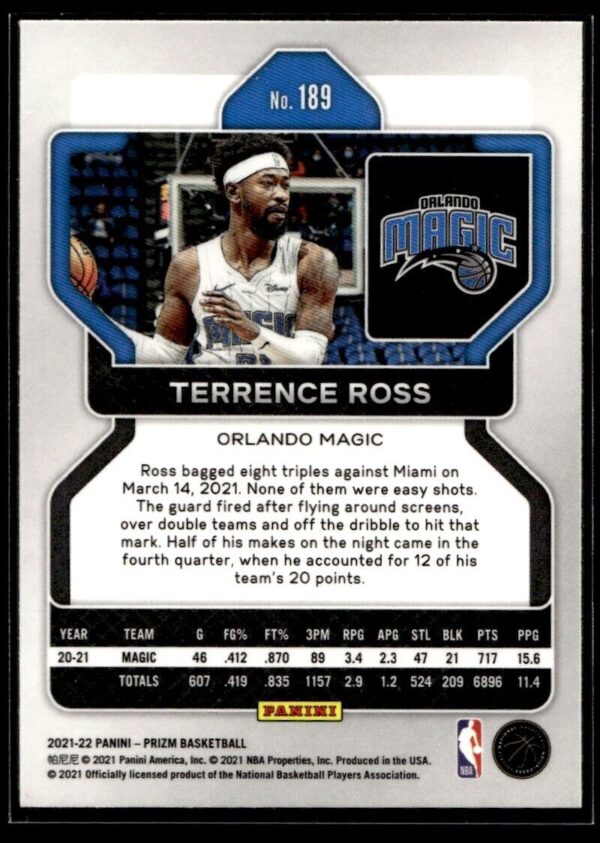 2021 Panini Prizm Orlando Magic #189 Terrence Ross