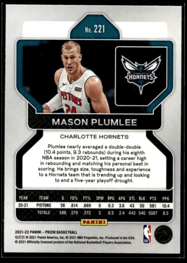 2021 Panini Prizm Charlotte Hornets #221 Mason Plumlee