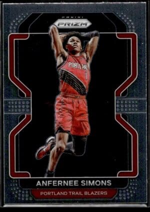 _10 2021 Panini Prizm Portland Trail Blazers #168 Anfernee Simons