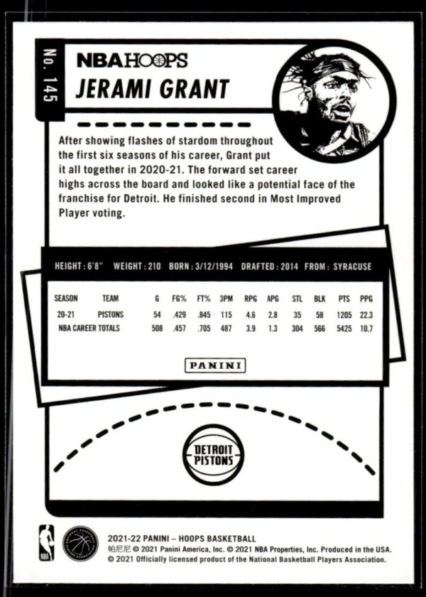 2021 NBA Hoops Winter Edition Detroit Pistons #145 Jerami Grant