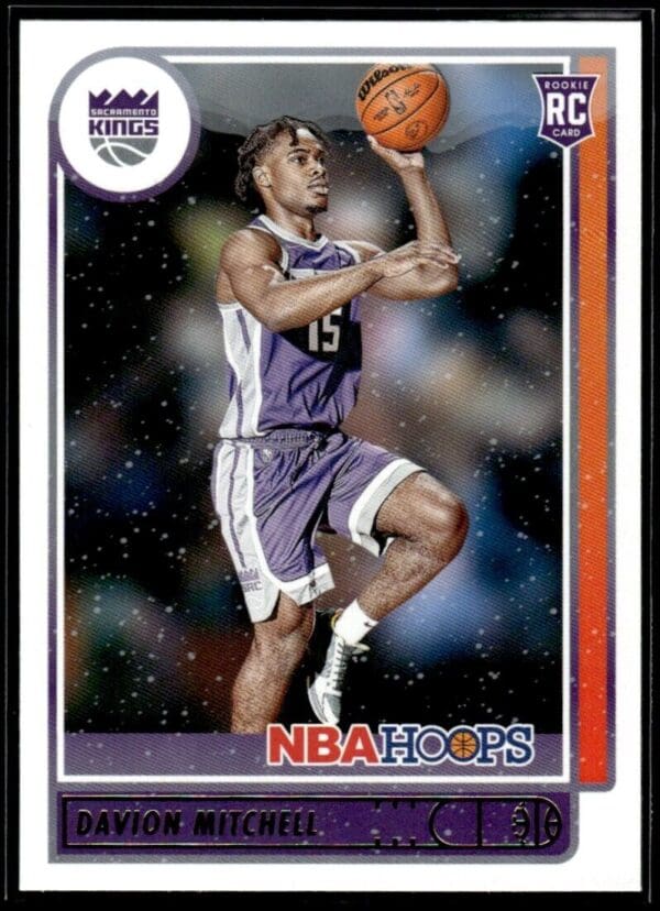 _10 2021 NBA Hoops Sacramento Kings #228 Davion Mitchell RC Rookie
