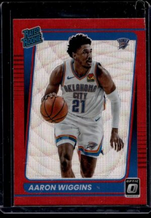 _10 2021 Donruss Optic Oklahoma City Thunder #191 Aaron Wiggins RC Rookie Red Wave