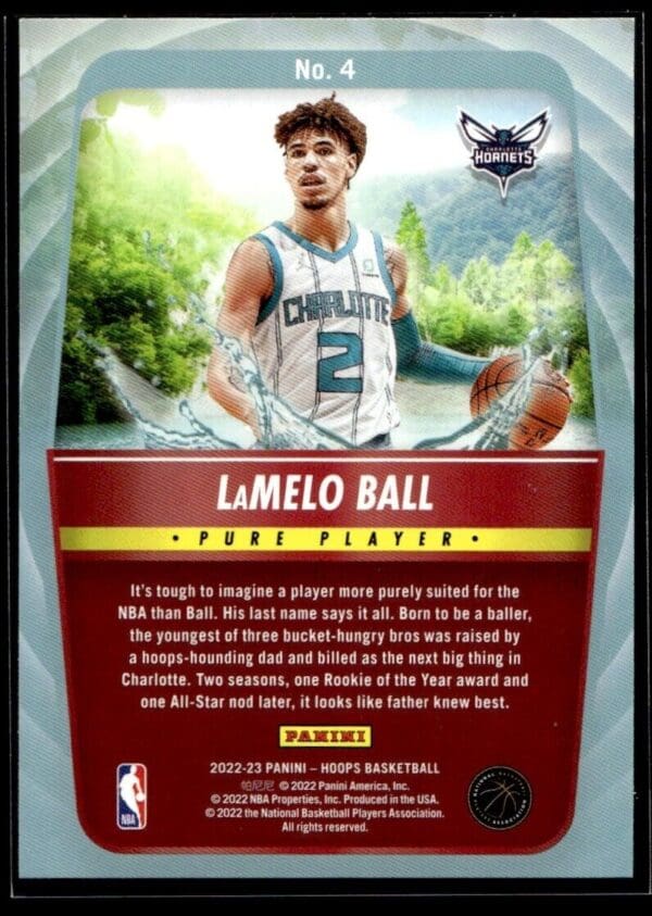 2022 Hoops Pure Players Charlotte Hornets #4 LaMelo Ball