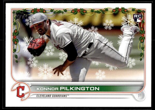 2022 Topps Holiday Cleveland Guardians #124 Konnor Pilkington RC Rookie