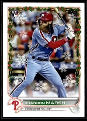 _10 2022 Topps Holiday Mobile BayBears #66 Brandon Marsh RC Rookie