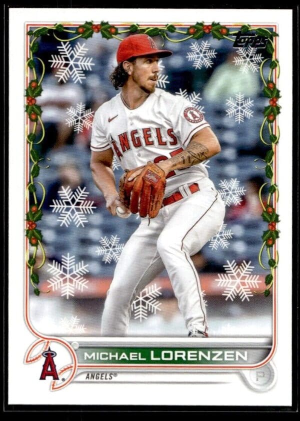 _10 2022 Topps Holiday Los Angeles Angels #HW135 Michael Lorenzen