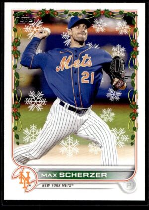 _10 2022 Topps Holiday New York Mets #HW161 Max Scherzer