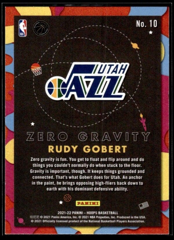 2021-22 Hoops Zero Gravity Rudy Gobert Utah Jazz #10