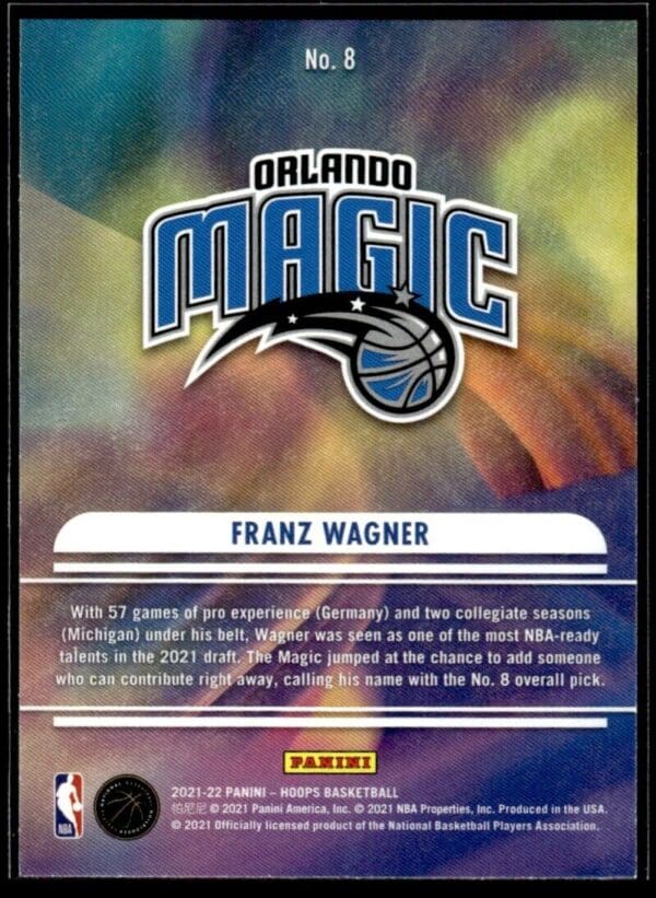 2021-22 Hoops We Got Next Franz Wagner Rookie Orlando Magic #8