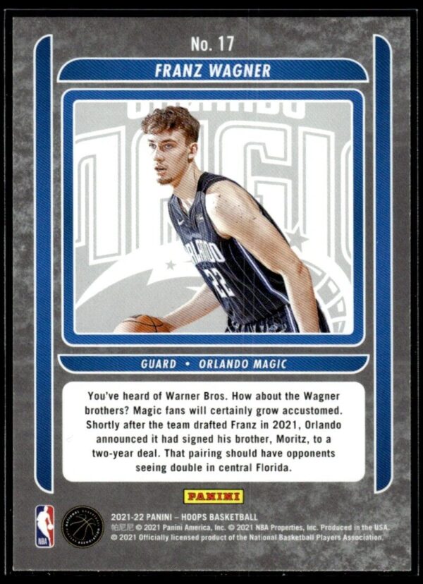 _10 2021-22 Hoops Class of 2021 Franz Wagner Rookie Orlando Magic #17