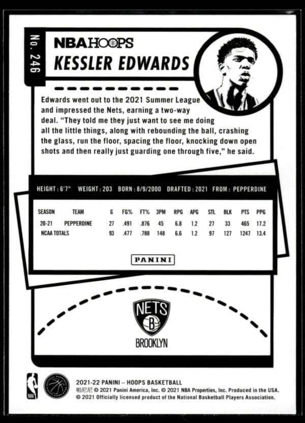 _10 2021-22 Hoops Kessler Edwards Rookie Brooklyn Nets #246