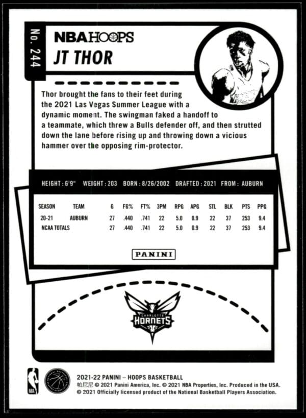 2021-22 Hoops JT Thor Rookie Charlotte Hornets #244