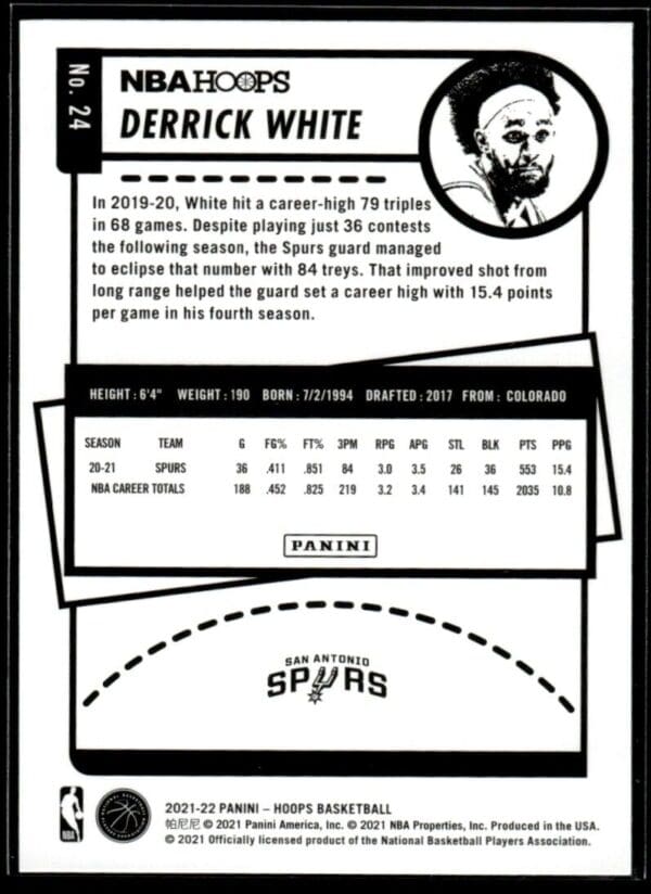 2021 NBA Hoops San Antonio Spurs #24 Derrick White