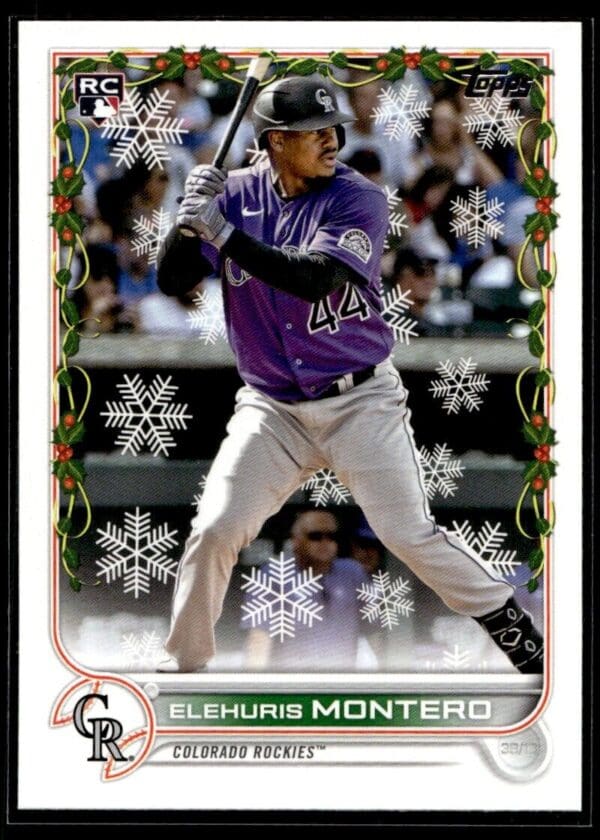 2022 Topps Holiday Colorado Rockies #HW19 Elehuris Montero RC Rookie