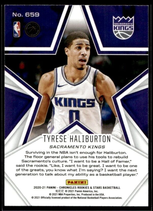 2020 Panini Rookies & Stars Sacramento Kings #659 Tyrese Haliburton RC Rookie