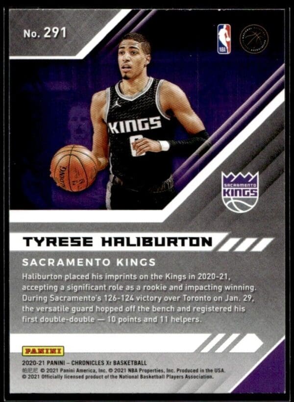 2020 Panini Chronicles XR Sacramento Kings #291 Tyrese Haliburton RC Rookie