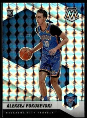 2020 Panini Mosaic Oklahoma City Thunder #226 Aleksej Pokusevski RC Silver Prizm