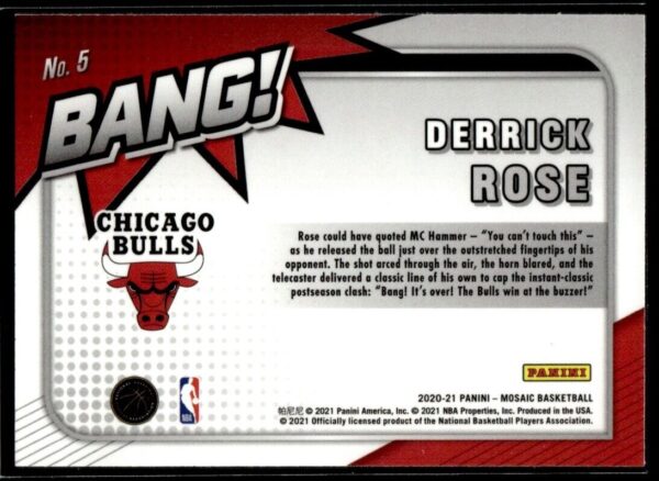 2020 Panini Mosaic Bang! Chicago Bulls #5 Derrick Rose