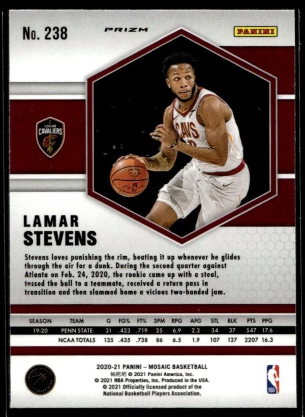 2020 Panini Mosaic Cleveland Cavaliers #238 Lamar Stevens RC Rookie Pink Prizm