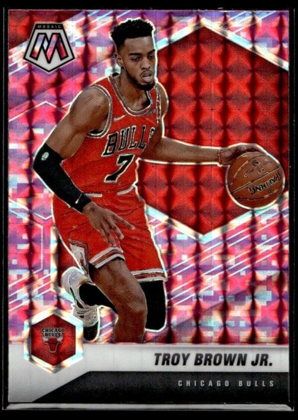 2020 Panini Mosaic Chicago Bulls #11 Troy Brown Jr. Pink Prizm
