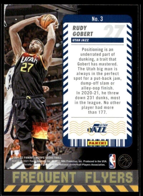 2021 Hoops Frequent Flyers Utah Jazz #3 Rudy Gobert