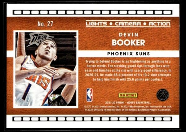 2021 Hoops Lights Camera Action Phoenix Suns #27 Devin Booker