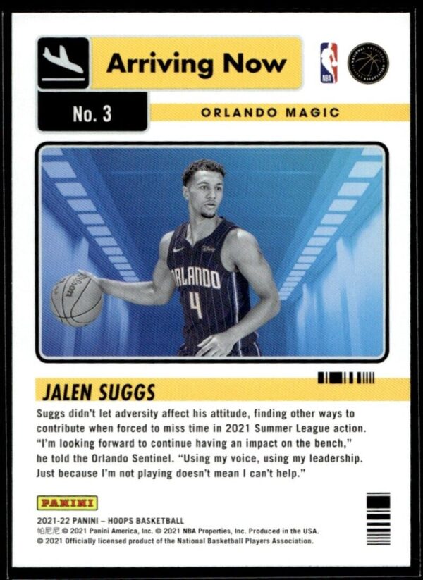 2021 NBA Hoops Arriving Now Orlando Magic #3 Jalen Suggs RC Rookie
