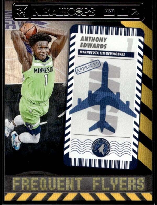 2021 Hoops Frequent Flyers Minnesota Timberwolves #7 Anthony Edwards RC Rookie