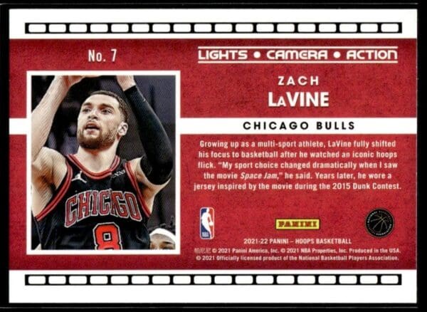 2021 Hoops Lights Camera Action Chicago Bulls #7 Zach LaVine