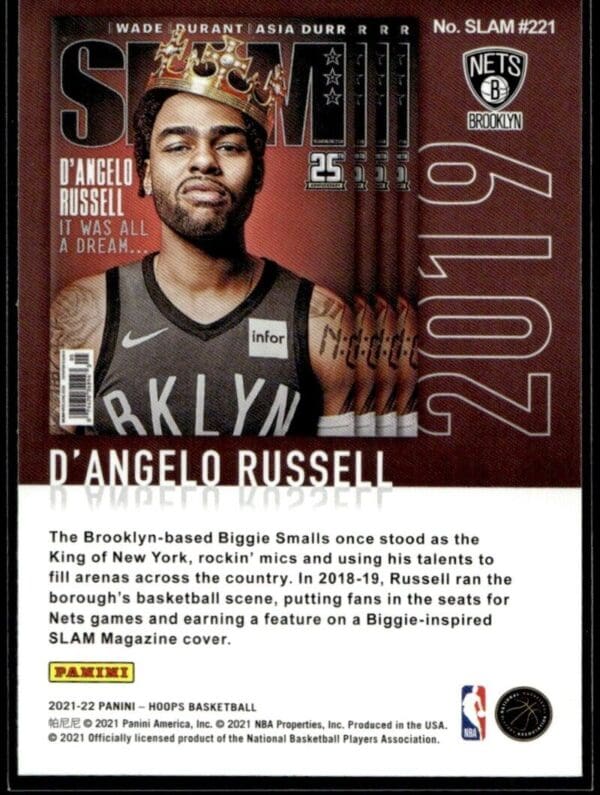 2021 NBA Hoops Slam Brooklyn Nets #221 D'Angelo Russell