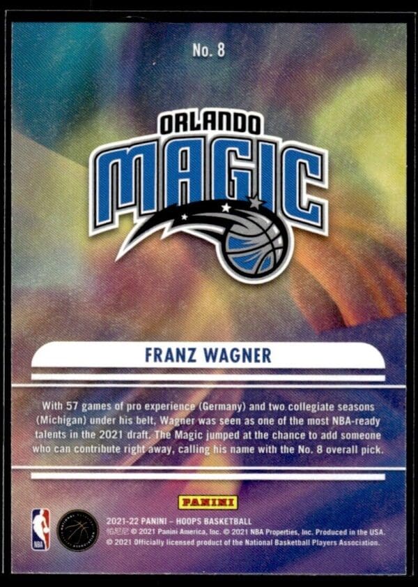 2021 Hoops We Got Next Orlando Magic #8 Franz Wagner RC Rookie