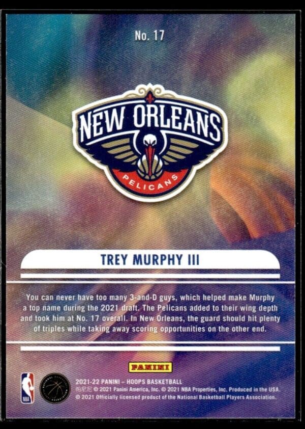 2021 Hoops We Got Next New Orleans Pelicans #17 Trey Murphy III RC Rookie