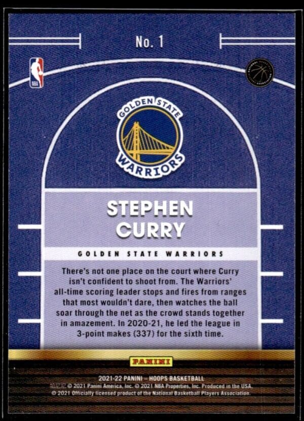 2021 Hoops High Court Golden State Warriors #1 Stephen Curry