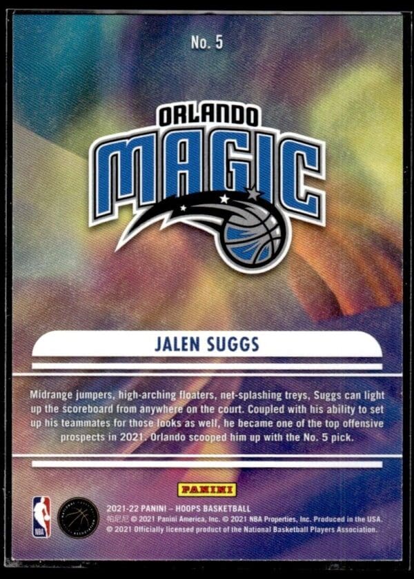 2021 Hoops We Got Next Orlando Magic #5 Jalen Suggs RC Rookie