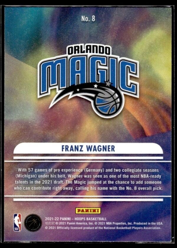 _10 2021 Hoops We Got Next Orlando Magic #8 Franz Wagner RC Rookie