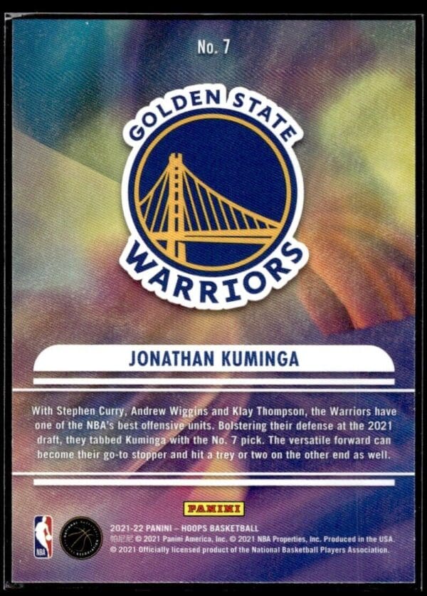 2021 Hoops We Got Next Golden State Warriors #7 Jonathan Kuminga RC Rookie