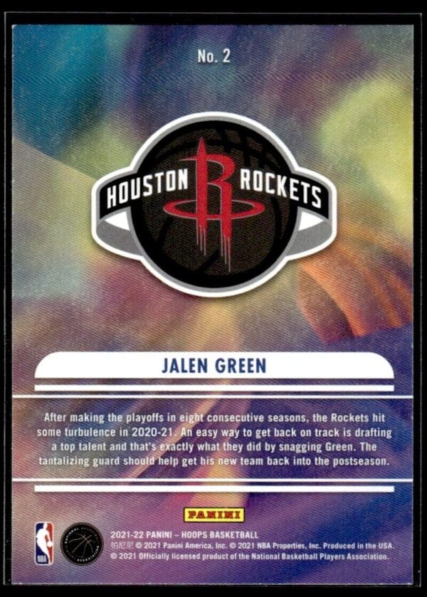 2021 Hoops We Got Next Houston Rockets #2 Jalen Green RC Rookie Holo