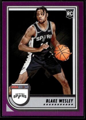 2022 NBA Hoops San Antonio Spurs #255 Blake Wesley RC Rookie Purple
