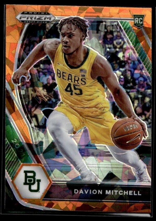 2021 Panini Prizm Draft Picks Baylor Bears #13 Davion Mitchell RC Rookie Orange